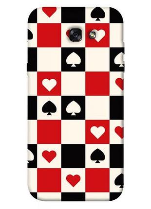 Чехол с принтом для samsung a720 galaxy a7 (2017) / для самсунг галакси а7 card grid