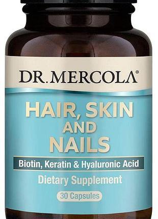 Витамины для волос, кожи и ногтей, hair, skin & nails, dr. mercola, 30 капсул