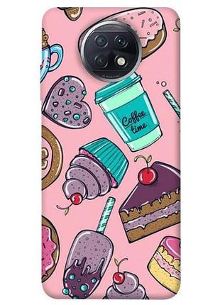 Чохол з принтом для xiaomi redmi note 9 5g, note 9t для сяомі, ксіомі редмі ноте 9, ноте 9т coffee time