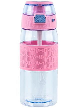 Пляшка для води "kite" 600мл k24-1201-3 блакитно-рожева.