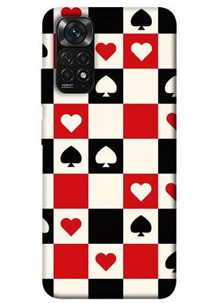 Чехол с принтом для xiaomi redmi note 11, 11s для сяоми редми ноте 11, ноте 11с card grid
