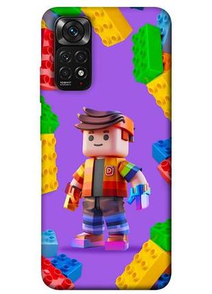 Чехол с принтом для xiaomi redmi note 11, 11s для сяоми, ксиоми редми ноте 11, ноте 11с colorful constructor