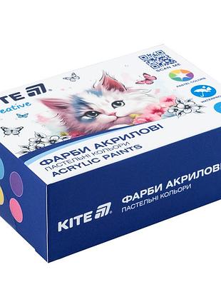 Набір акрилових фарб "kite" creative 6кол.20мл. пастельні k-272