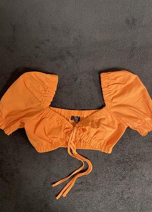 Помаранчевий топ з бершки короткий
