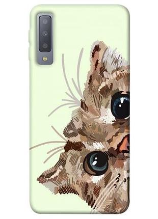 Чехол с принтом для samsung a750 galaxy a7 (2018) / для самсунг галакси а7 cat muzzle
