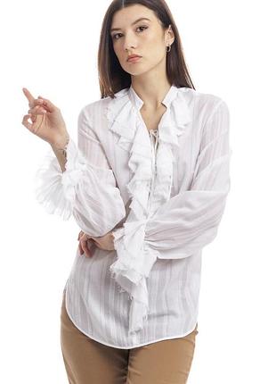 Брендова сорочка з пишними рукавами