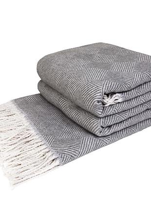 Плед хлопковый паркет серый love you 140 x 200 см 200 x 220 см