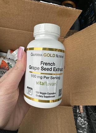 Екстракт кісточок французького винограду , 100 mg, california gold, 120 капсул