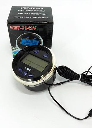 Годинник з термометром vst-7042v з блакитним підсвічуванням jh-33