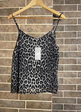 Нова блузка леопардова, напівпрозора жіноча, з біркою