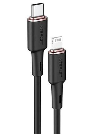 Дата кабель acefast mfi c2-01 usb-c to lightning zinc alloy silicone (1.2m) black