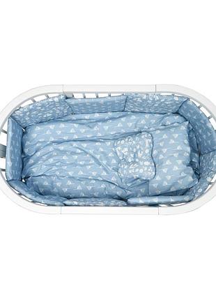 Постільний комплект для дитячого ліжка 8 ел twins dolce limited звірята синій