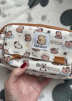 Пенал capybara школьный пенал капибара (2 види)+10 шт. наліпок капібара у подарунок