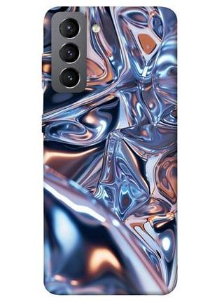 Чехол с принтом для samsung galaxy s21 fe / для самсунг галакси с21 фе silver pattern