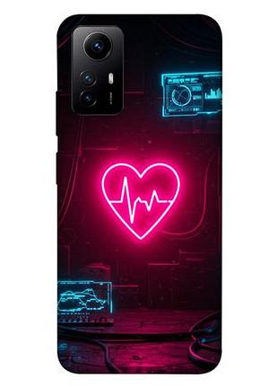 Чехол с принтом для xiaomi redmi note 12s / для ксяоми, сяоми, ксиоми редми ноте 12с neon heart
