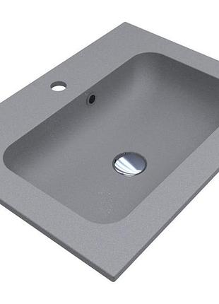 Раковина miraggio della 600 gray (0000988) mirasoft | матовая | накладной/врезной | серый