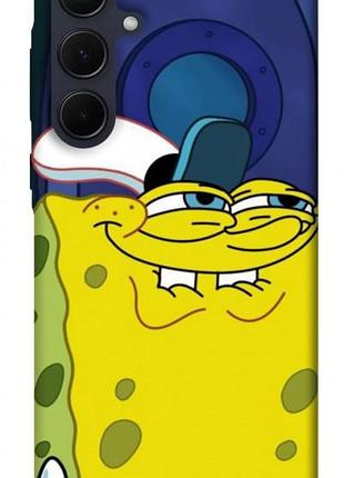 Чехол с принтом для samsung galaxy a35 / для самсунг галакси а35 губка боб