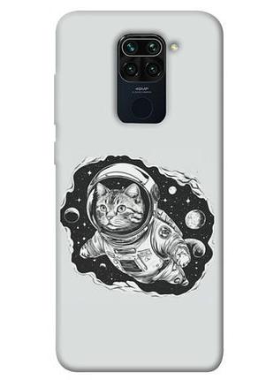 Чехол с принтом для xiaomi redmi note 9, redmi 10x для ксяоми, сяоми, ксиоми редми 9, редми 10х кот космонавт