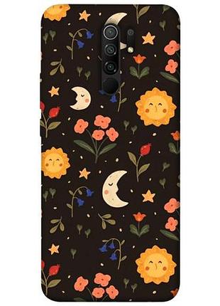 Чехол с принтом для xiaomi redmi 9 / для ксяоми, сяоми, ксиоми редми 9 полевые цветы