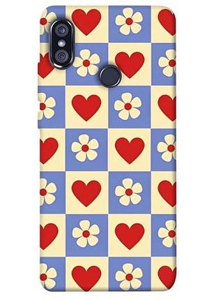 Чохол з принтом для xiaomi redmi note 5 pro, 5 (dc) для сяомі, ксіомі редмі ноте 5 про, ноте 5 серця-квіточки