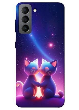 Чехол с принтом для samsung galaxy s21 fe / для самсунг галакси с21 фе космокоты