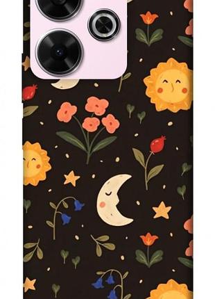 Чехол с принтом для xiaomi redmi 13 4g, poco m6 4g для ксяоми, сяоми, ксиоми редми 13, поко м6 полевые цветы