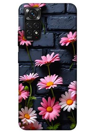 Чехол с принтом для xiaomi redmi note 11, 11s для сяоми, ксиоми редми ноте 11, ноте 11с розовый контраст