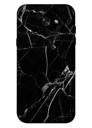 Чехол с принтом для samsung a720 galaxy a7 (2017) / для самсунг галакси а7 черный мрамор