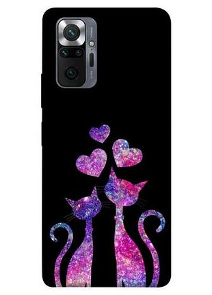 Чехол с принтом для xiaomi redmi note 10 pro / для ксяоми, сяоми, ксиоми редми ноте 10 про космические коты