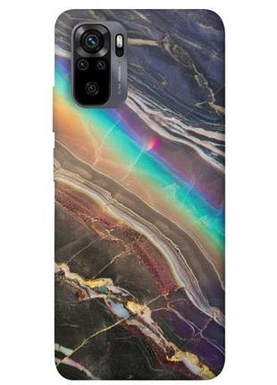 Чехол с принтом для xiaomi redmi note 10, note 10s для сяоми, ксиоми редми ноте 10, ноте 10с радужный мрамор