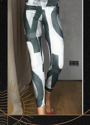 Зелені лосіни фітнес зал біг штани спорт мʼякі легінси білі широкий пояс довгі y2k vs