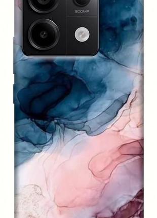 Чехол с принтом для xiaomi redmi note 13 pro 4g для сяоми, ксиоми редми ноте 13 про розово-голубые разводы
