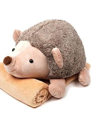 Плед-подушка игрушка 3в1 ёжик 48 см
