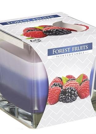 Ароматична свічка у стакані із триколірним наповненням лісові ягоди (snk80-13)