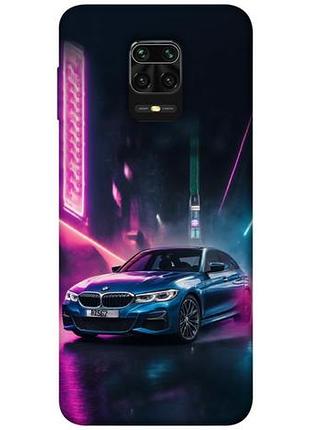 Чехол с принтом для xiaomi redmi note 9s, 9 pro, 9 pro max для сяоми редми ноте 9с, 9 про макс неоновое bmw