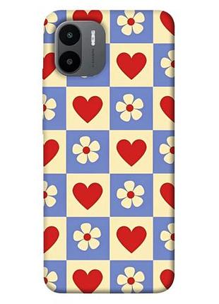 Чехол с принтом для xiaomi redmi a1+ / a2+ / для ксяоми, сяоми, ксиоми редми а1+, редми а2+ сердечки-цветочки