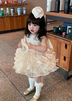 Праздничное платье для девочки, бальное, пышное, на новый год дрябло декорирования день рождения