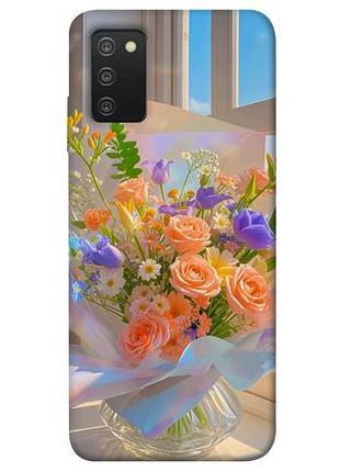 Чохол з принтом для samsung galaxy a03s / для самсунг галаксі а03с яскравий букет