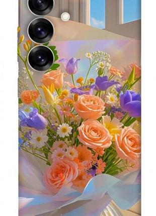 Чохол з принтом для samsung galaxy s25 / для самсунг галаксі с25 яскравий букет