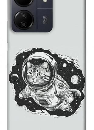 Чехол с принтом для xiaomi redmi 13c / для ксяоми, сяоми, ксиоми редми 13с кот космонавт