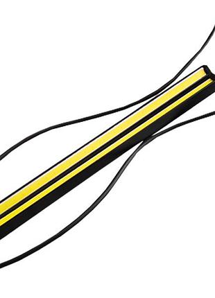 Денні ходові вогні cob slim чорний корпус 12v білий ledua