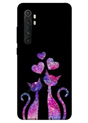 Чехол с принтом для xiaomi mi note 10 lite / для ксяоми, сяоми, ксиоми ми ноте 10 лайт космические коты