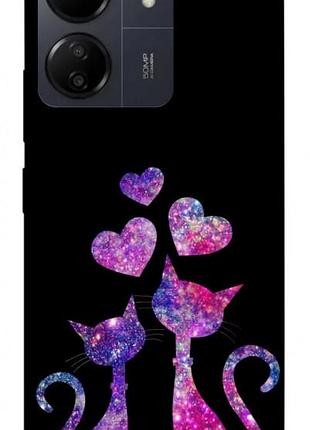 Чехол с принтом для xiaomi redmi 13c / для ксяоми, сяоми, ксиоми редми 13с космические коты