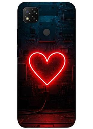 Чохол з принтом для xiaomi redmi 9c / для ксяомі, сяомі, ксіомі редмі 9с яскраве серце