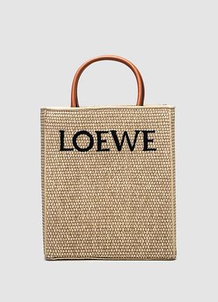 Сумка loewe leather-trimmed raffia tote bag 6