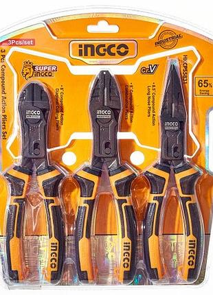 Набор шарнирно-губцевого инструмента profi+ 3 шт. ingco industrial
