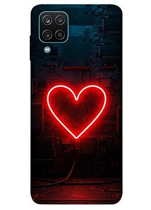 Чехол с принтом для samsung galaxy a12 / для самсунг галакси а12 яркое сердце