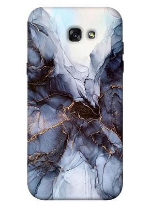 Чохол з принтом для samsung a720 galaxy a7 (2017) / для самсунг галаксі а7 чорно-білий мармур