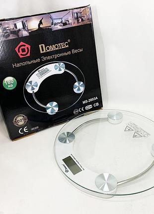 Напольные весы domotec ms-2003a электронные стеклянные с lcd дисплеем до en-773 180 кг
