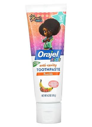 Зубная паста для детей orajel kids karma's world anticavity fluoride toothpaste 2-10 years 119 g (bubblegum